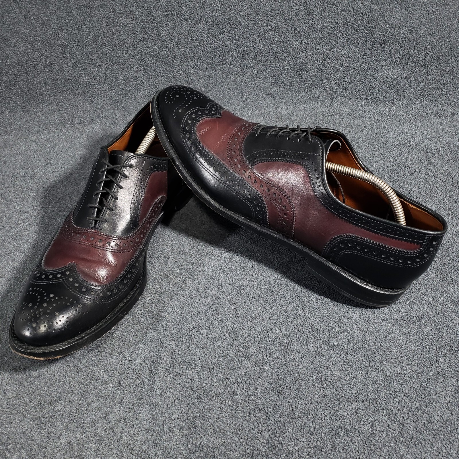 Allen Edmonds 90th Anniversary Broadstreet Men 12 2a Black Burgundy Brogues Rare